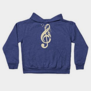 Treble Clef - Music Cigar Box Guitar - Vintage Kids Hoodie